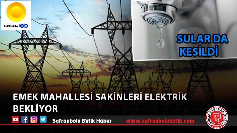 Emek Mahallesi sakinleri elektrik ve su bekliyor