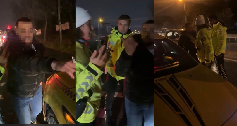 Taksici ortalığı birbirine kattı: Ehliyetini vermeyip polise direndi