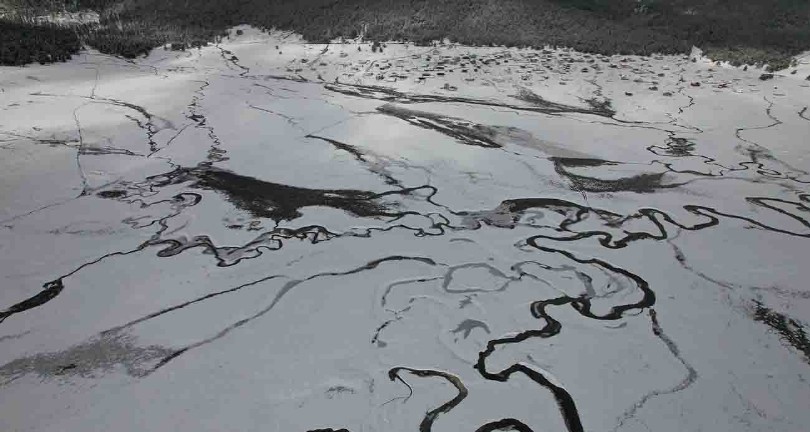 Ankara’da kar altında kalan menderesler havadan görüntülendi