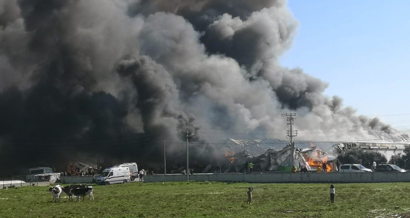 Mersin’de paketleme tesisinde yangın