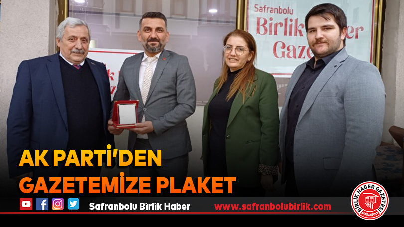AK Parti’den Gazetemize Plaket