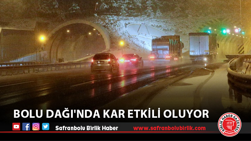 Bolu Dağı’nda kar etkili oluyor