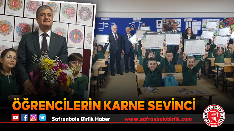 Öğrencilerin karne sevinci