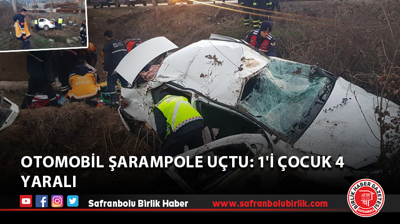 Otomobil şarampole uçtu: 1’i çocuk 4 yaralı