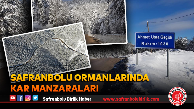 Safranbolu ormanlarında kar manzaraları