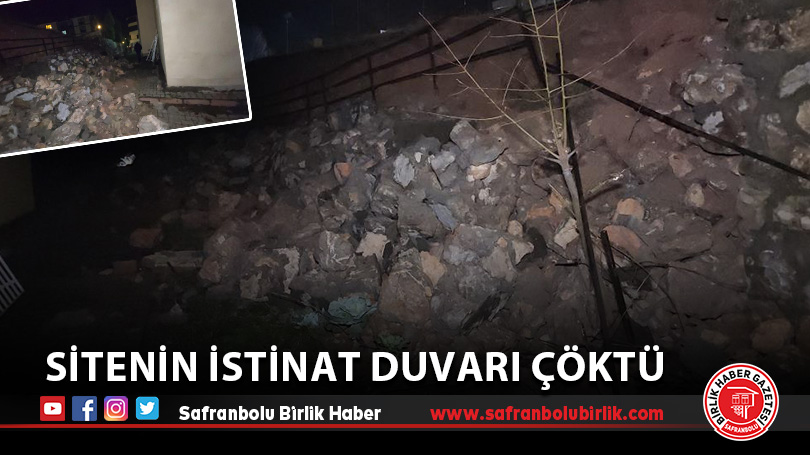 Sitenin istinat duvarı çöktü