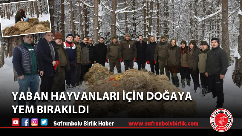 Yaban hayvanları için doğaya yem bırakıldı