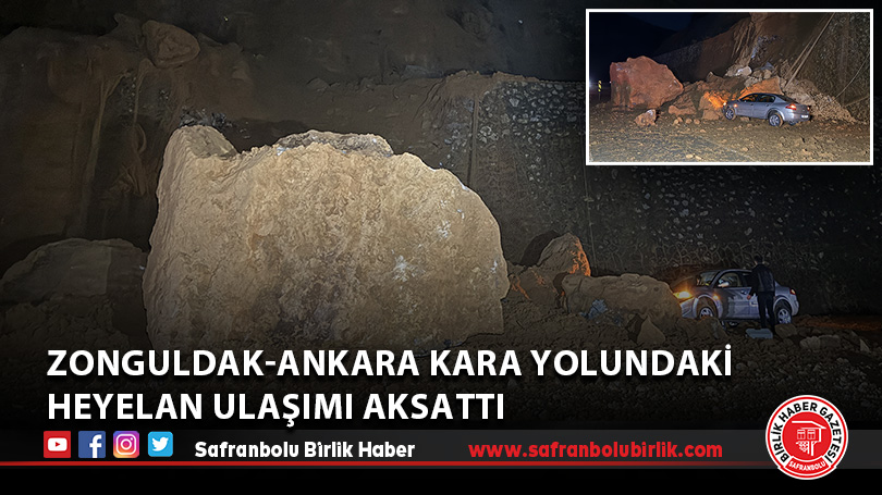 Zonguldak-Ankara kara yolundaki heyelan ulaşımı aksattı