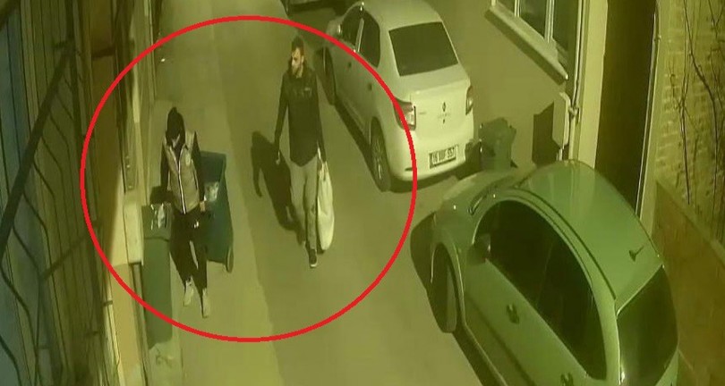 Çaldıkları çöp kovasını beğenmeyince bırakıp başka çaldılar