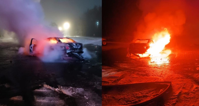 Bolu’da otomobil alev topuna döndü