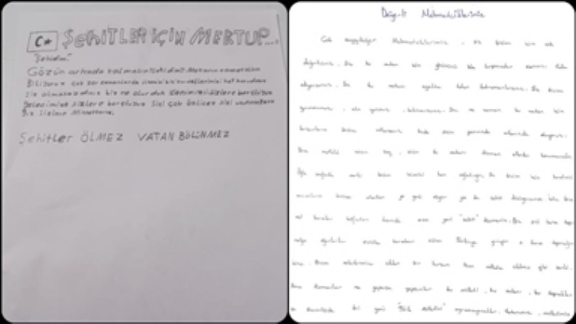 Koruma altındaki çocuklardan vatan korumasındaki Mehmetçiğe mektup