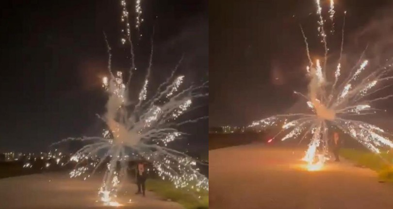Yılbaşını kutlarken havai fişek elinde böyle patladı