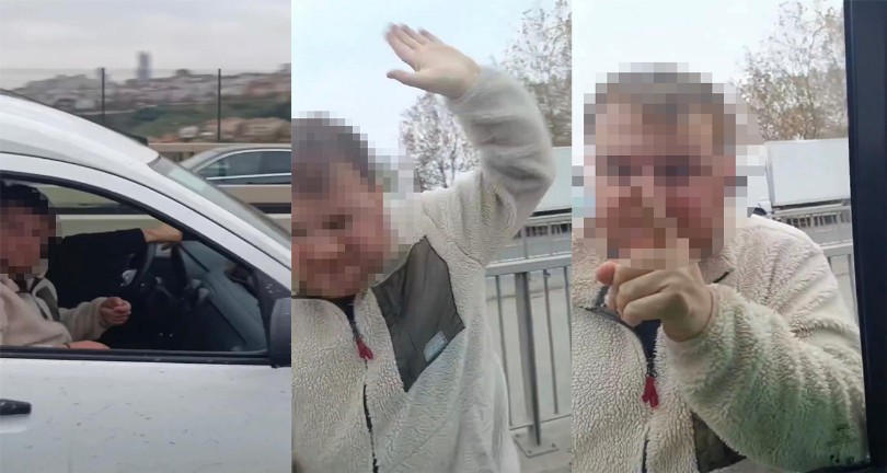 Trafikte öfkeli maganda dehşeti