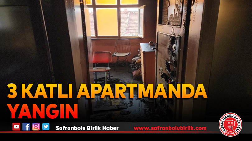 3 katlı apartmanda yangın