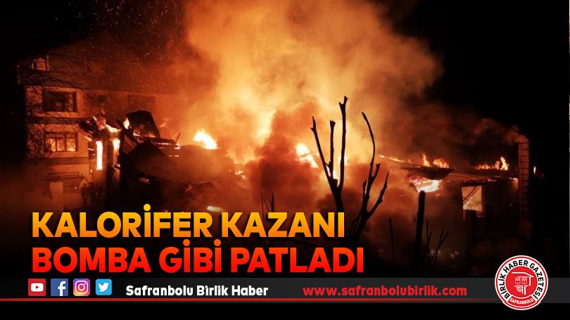 Kalorifer kazanı bomba gibi patladı