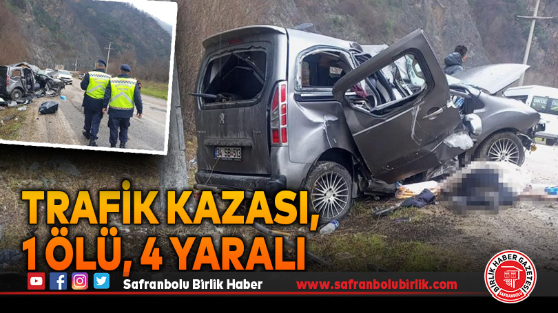 Trafik kazası, 1 ölü, 4 yaralı