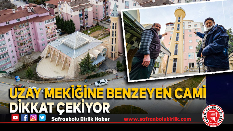 Uzay mekiğine benzeyen cami dikkat çekiyor