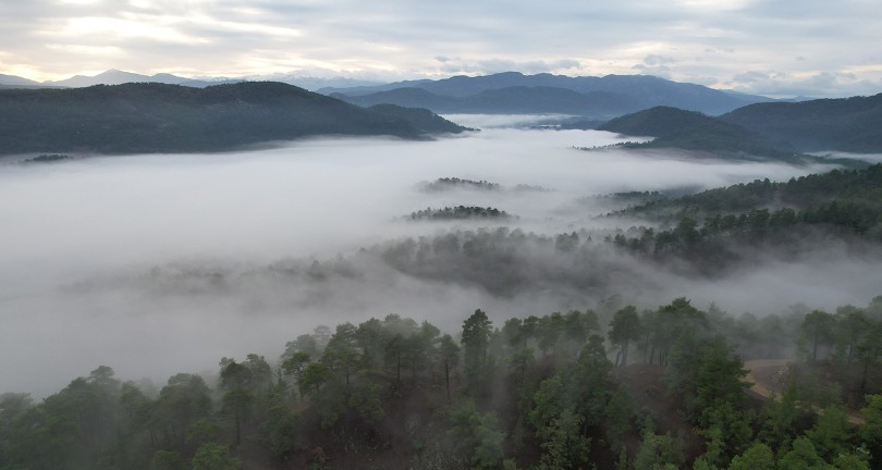 Denizli’yi kaplayan sis kartpostallık görüntüler oluşturdu