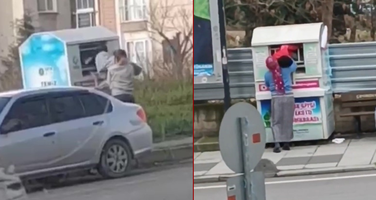 Giysi kumbarasından çocuk çıktı