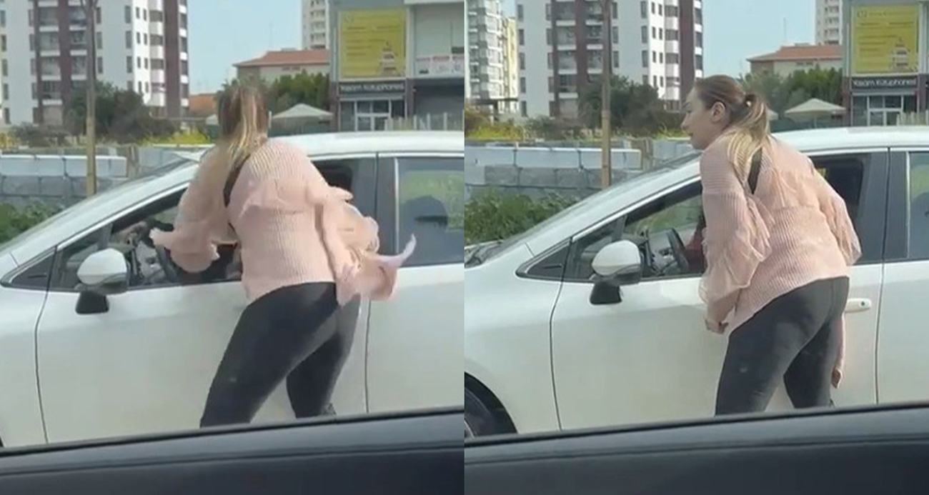 Trafikte kadın kavgası