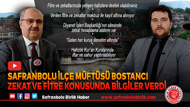 Safranbolu İlçe Müftüsü Bostancı zekat ve fitre konusunda bilgiler verdi