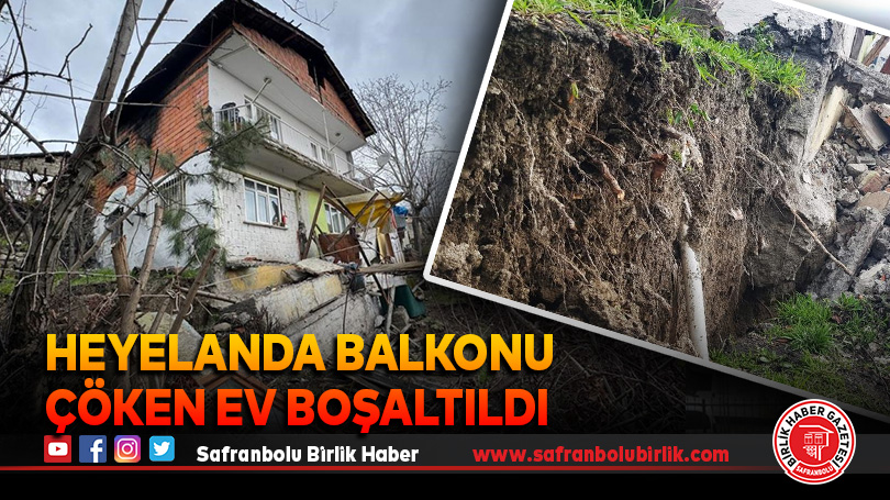 Heyelanda balkonu çöken ev boşaltıldı