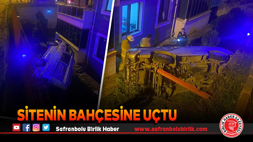 Sitenin bahçesine uçtu