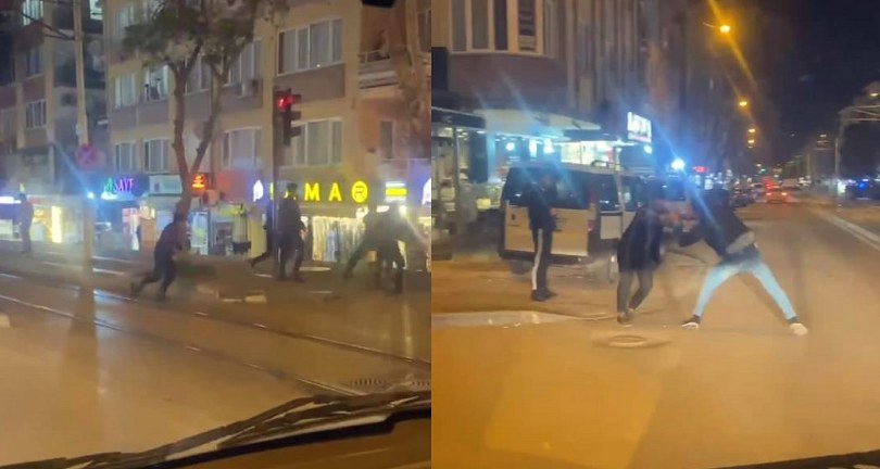 Cadde boks ringine döndü