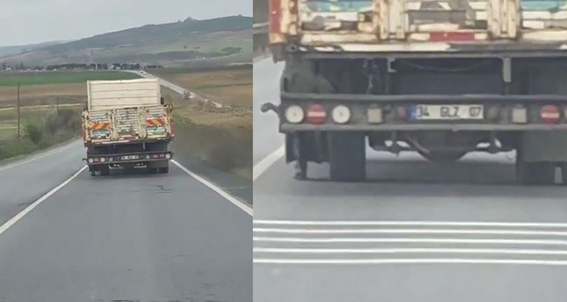 Patlak lastikle kilometrelerce yol gitti