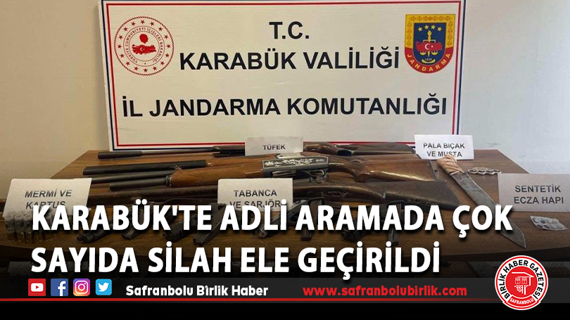 Karabük’te adli aramada çok sayıda silah ele geçirildi