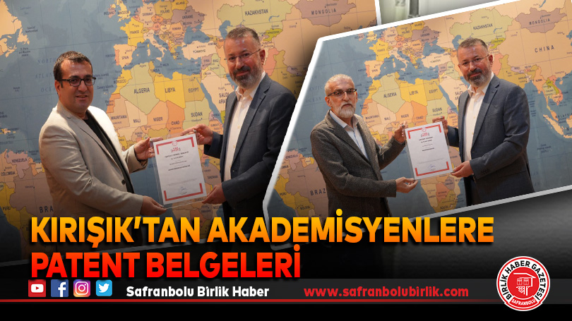Rektör Kırışık’tan KBÜ’lü Akademisyenlere Patent Belgesi