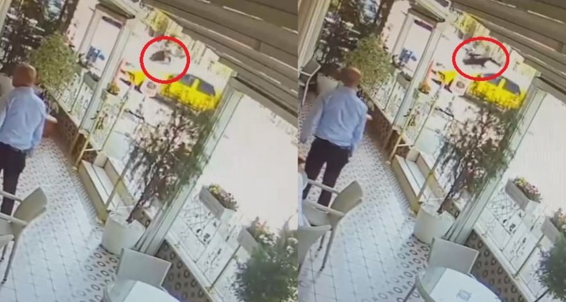 Taksiye çarpan motosiklet sürücüsü takla attı