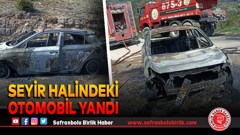 Seyir halindeki otomobil yandı