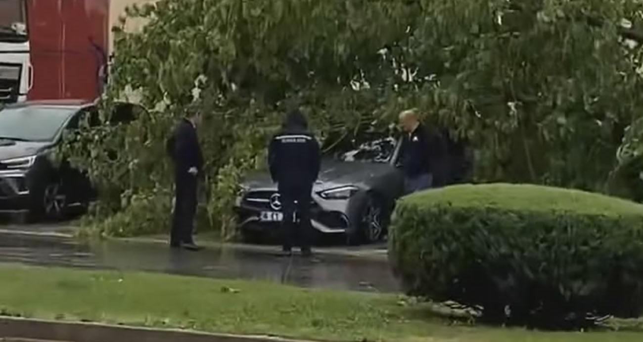 Ağaçlara yıldırım düştü, fırtına hayatı olumsuz etkiledi