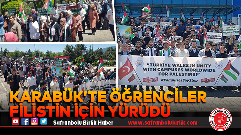 Karabük’te öğrenciler Filistin için yürüdü