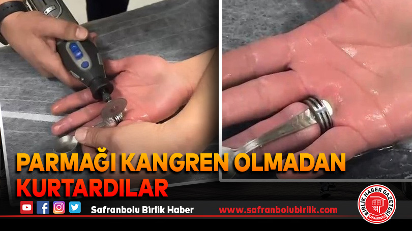 Parmağı kangren olmadan kurtardılar