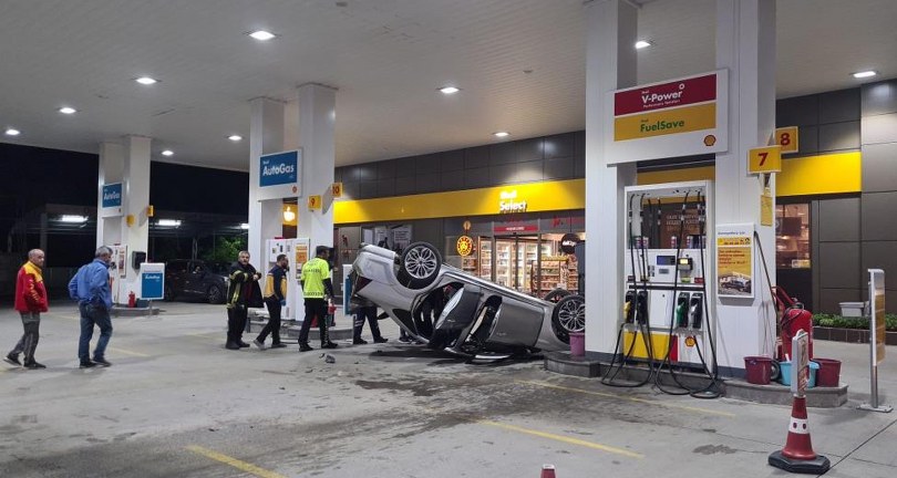 Akaryakıt istasyonunda faciadan dönüldü