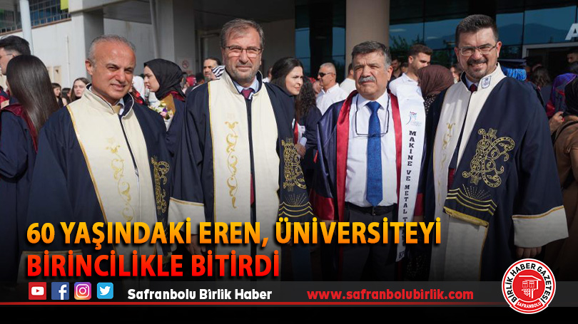 60 yaşındaki Eren, üniversiteyi birincilikle bitirdi
