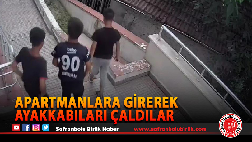 Apartmanlara girerek ayakkabıları çaldılar