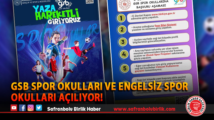 GSB Spor Okulları ve Engelsiz Spor Okulları Açılıyor!