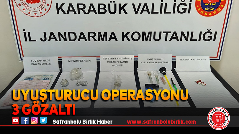 Karabük’te Uyuşturucu Baskını, 3 gözaltı