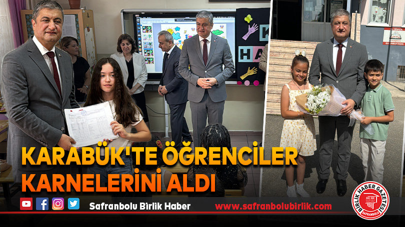 Karabük’te öğrenciler karnelerini aldı