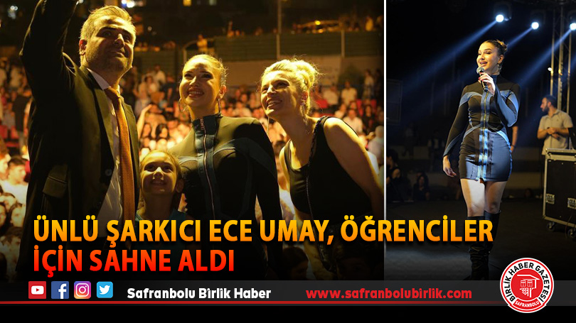 Ünlü şarkıcı Ece Umay, öğrenciler için sahne aldı