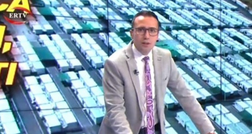 Canlı yayında depreme yakalandı