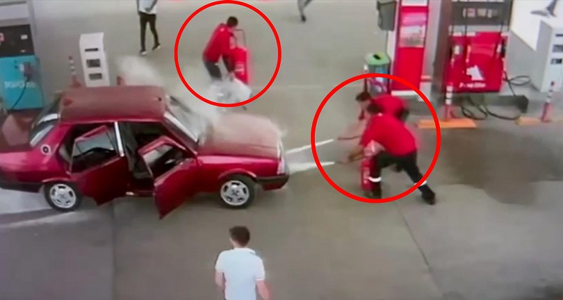 Akaryakıt istasyonunda facianın eşiğinden dönüldü