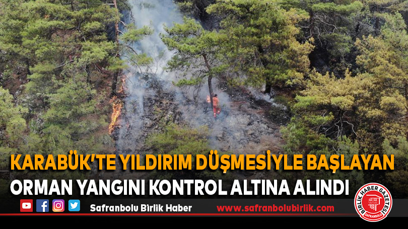 Karabük’te Yıldırım Düşmesiyle Başlayan Orman Yangını kontrol altına alındı