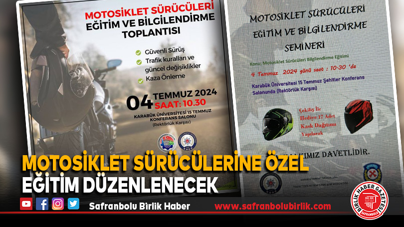 Motosiklet Sürücülerine Özel Eğitim Düzenlenecek