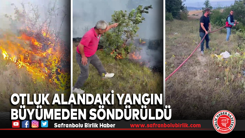 Eflani’de Otluk Alanda Çıkan Yangın Büyümeden Söndürüldü