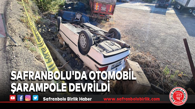 Safranbolu’da Otomobil şarampole devrildi