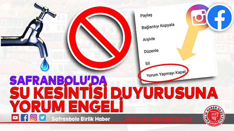 Su kesintisi duyurusuna yorum engeli
